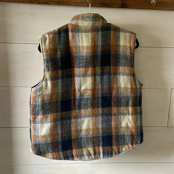 Vintage Weatherguard by Shane Reversible Vest Plaid Wool Cotton Outdoor Y2K - Picture 2 of 15